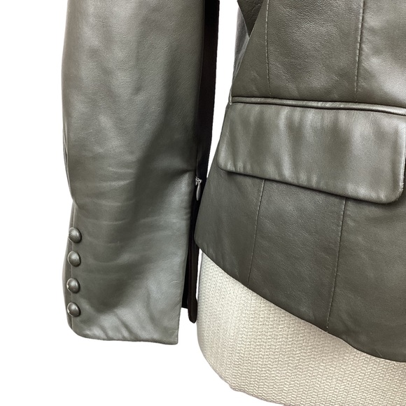 Per Se Leather Jacket Zip Up Dark Gray - Picture 8 of 14